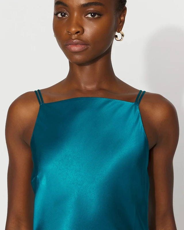 square neck satin slip dress White House Black Market Square Neck Satin Slip Dress at Hamilton Place in  Chattanooga, TN