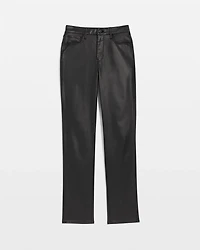 High-Rise Straight Coated Denim Jeans