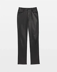 High-Rise Straight Coated Denim Jeans
