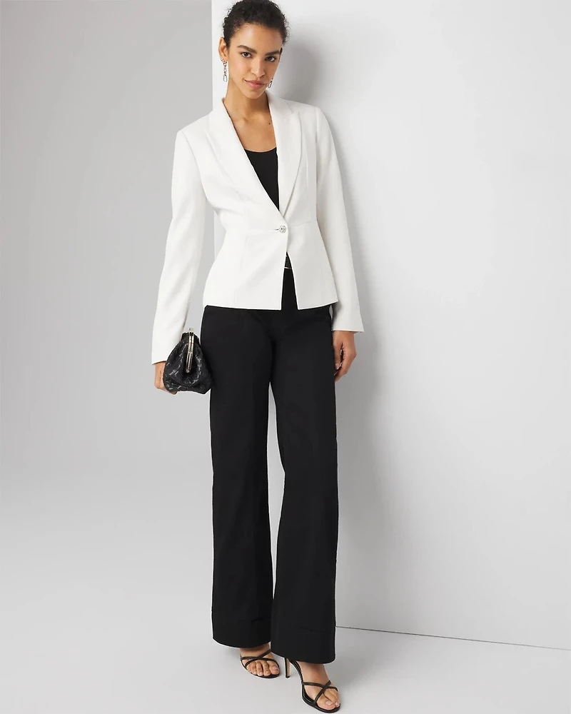 Jeweled Button Blazer