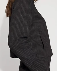Collarless Button Front Jacket