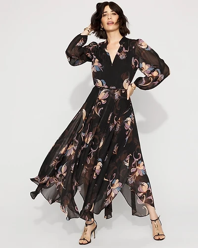 Petite Chiffon + Lurex Maxi Dress