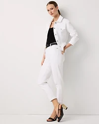 Pleated Denim Trucker Jacket