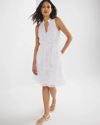 Lace Blouson Halter Dress