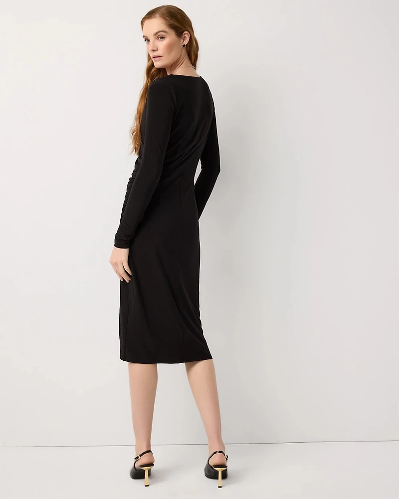 Sweetheart Neck Ruched Midi Dress