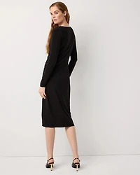 Sweetheart Neck Ruched Midi Dress