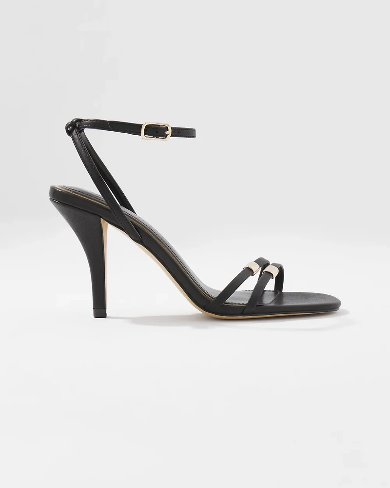 Gold Hardware Strappy High Heel Sandal