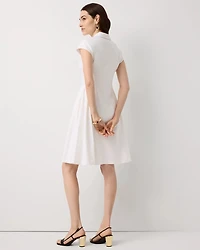 Collared Front-Zip Shirt Dress