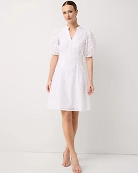 Eyelet Cotton Mini Dress
