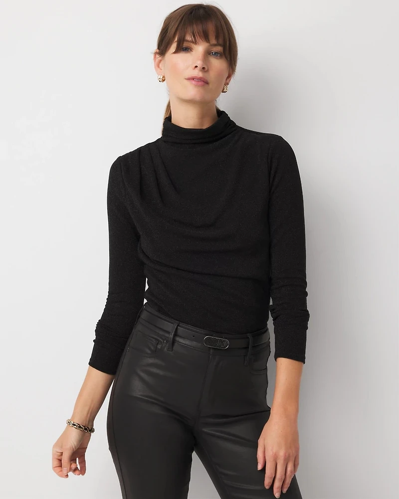 WHBM FORME™ Stretch Metallic Long-Sleeve Tee