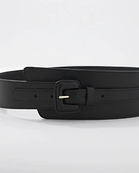 Faux Leather Asymmetrical Wide Belt
