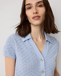 Textured Stitch Collared Cardigan