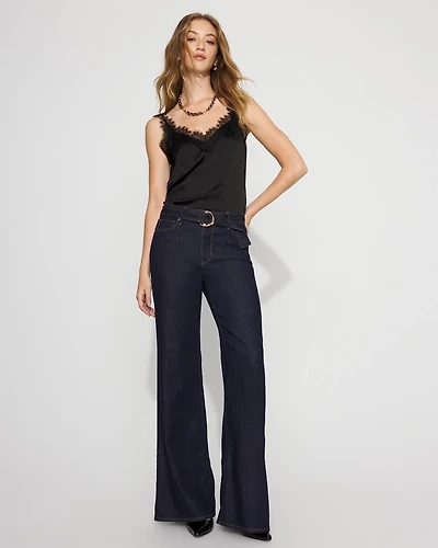 High-Rise Belted Wide-Leg Jean