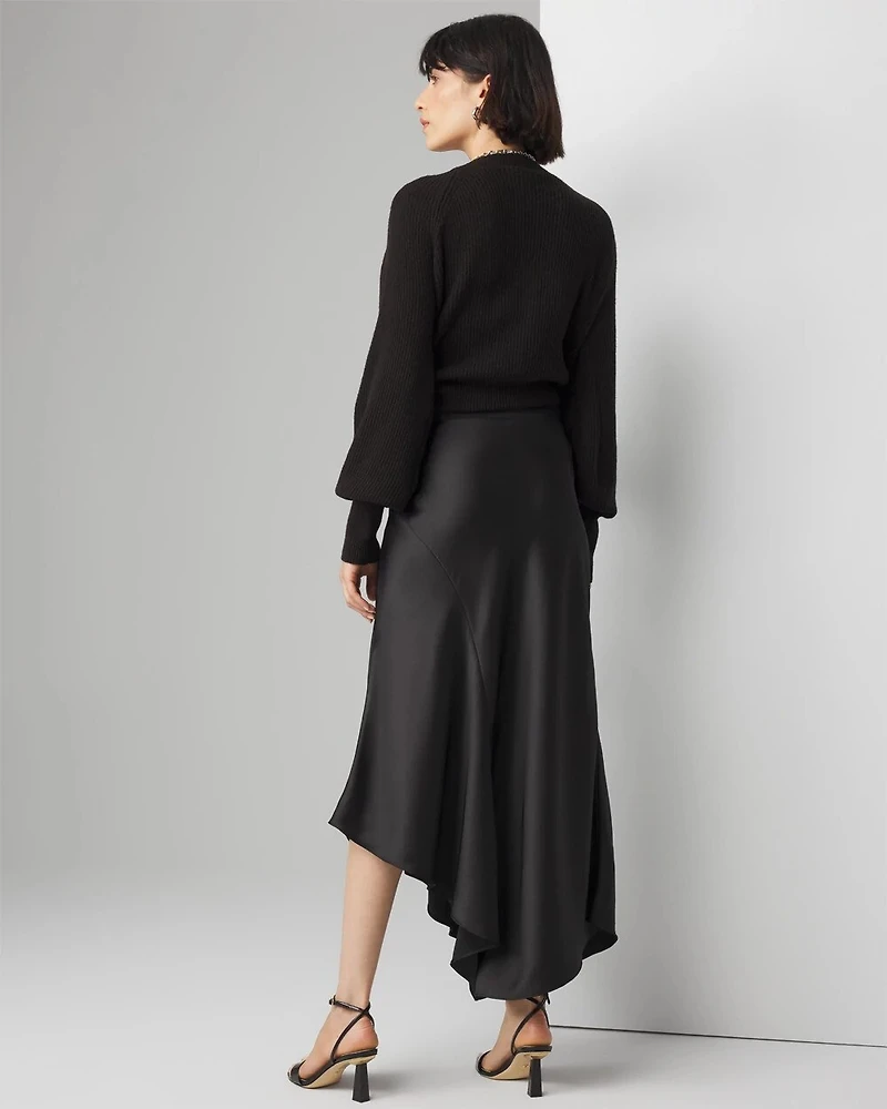 Petite Satin Slip Midi Skirt