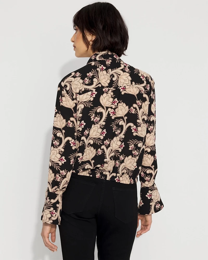 Long-Sleeve Flare Cuff Shirt