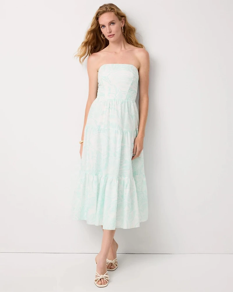 Tiered Cotton Midi Dress