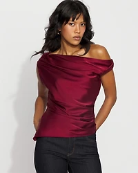 Off-the-Shoulder Satin Top