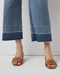 High-Rise Released Hem Wide Leg Cropped Jean