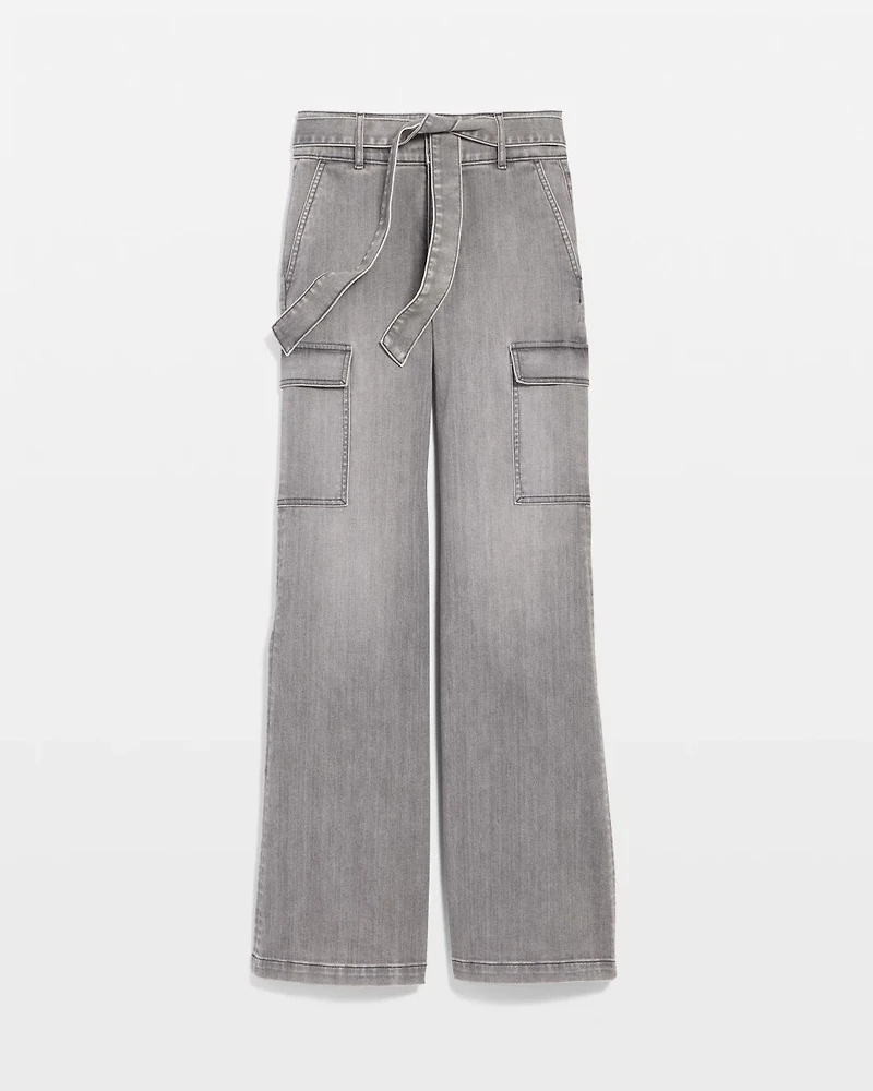 Extra High-Rise Utility Cargo Wide Leg Jeans