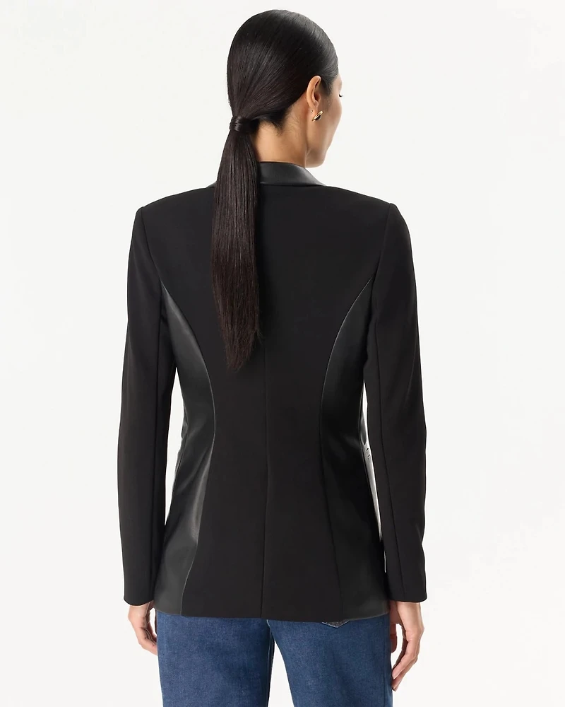 Petite WHBM® Knit Crepe One-Button Blazer