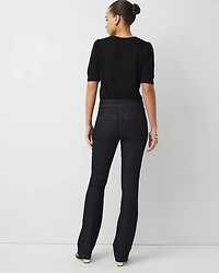 Petite Faux Leather Detail Bootcut Jean