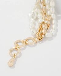 Gold + Pearl Multiple Strand Bracelet