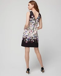 Sleeveless V-neck Scuba Fit-and-Flare Dress