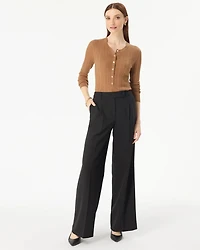 Crepe Pleated Wide Leg Pant