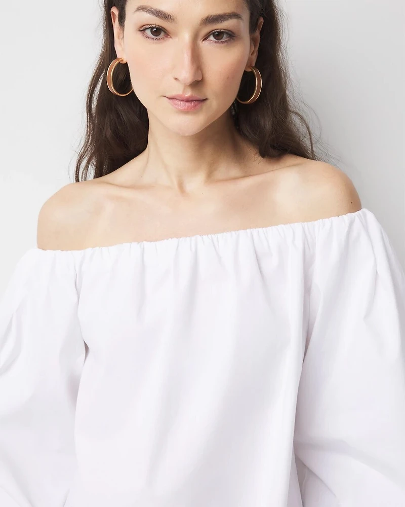 Off-the-Shoulder Drama Sleeve Blouse