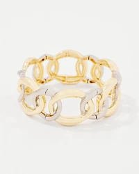 Silver + Gold Sculptural Stretch Bracelet
