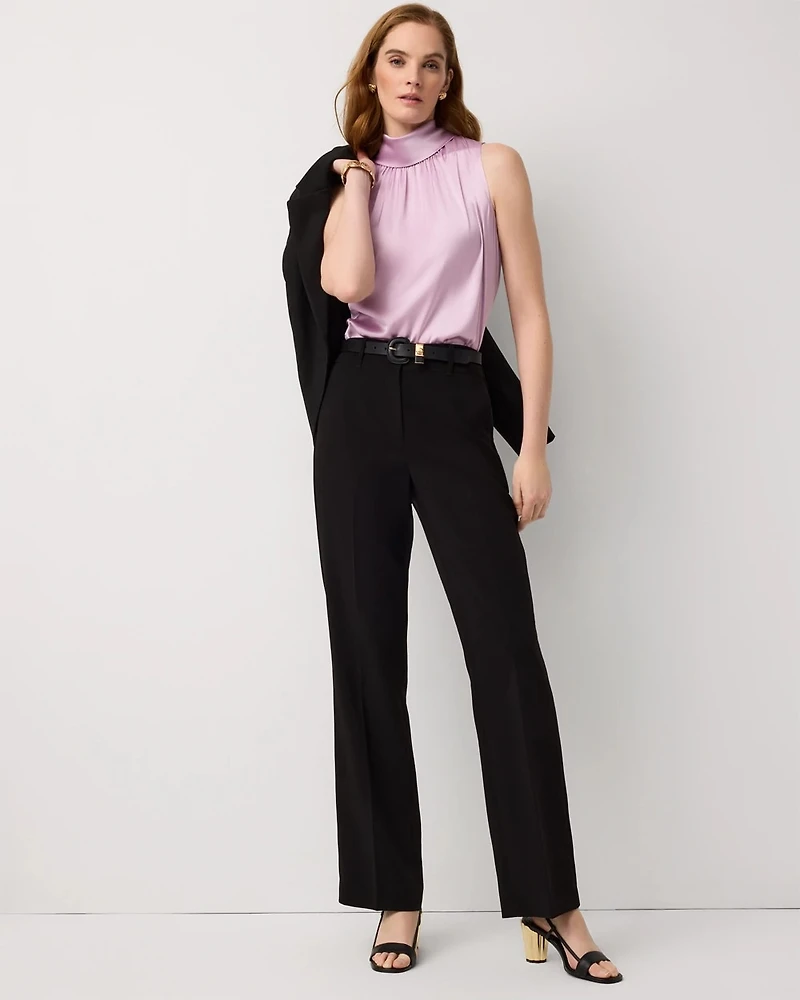 Bow Back Satin Halter Blouse