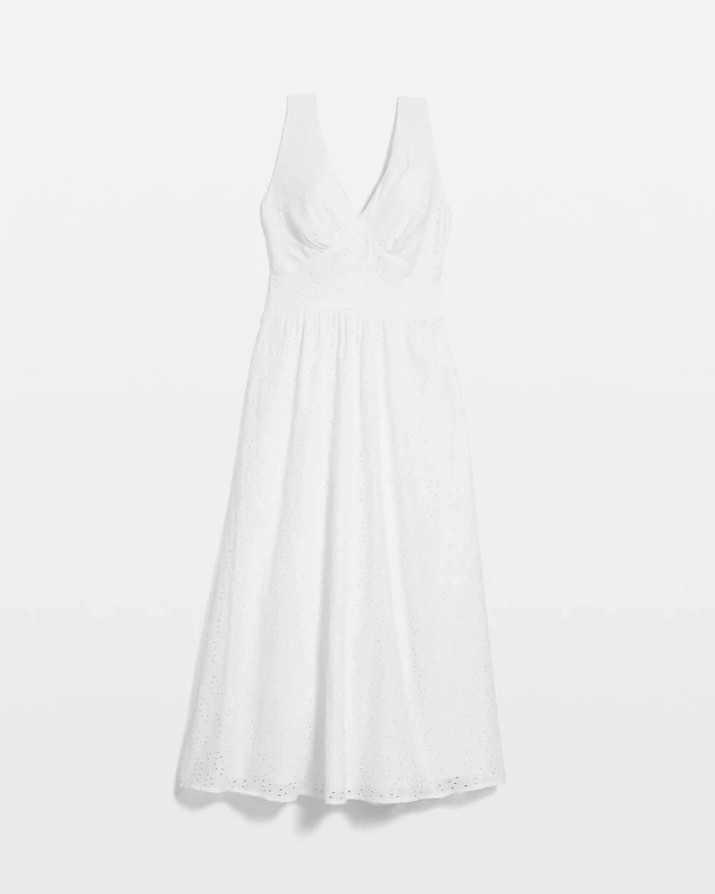Eyelet Halter Midi Dress