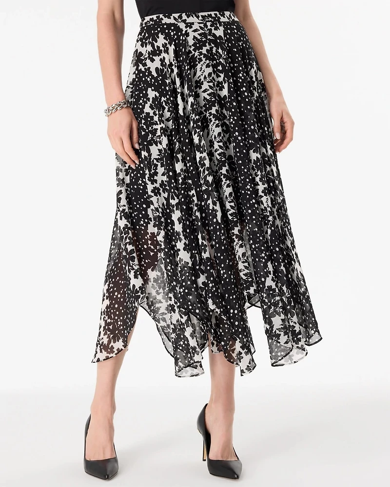 Asymmetrical Hem Midi Skirt