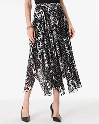 Asymmetrical Hem Midi Skirt