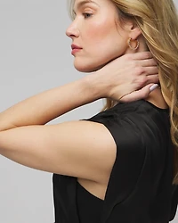 Petite Ruched Shoulder Shell Top