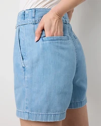 Belted Featherweight Denim Short