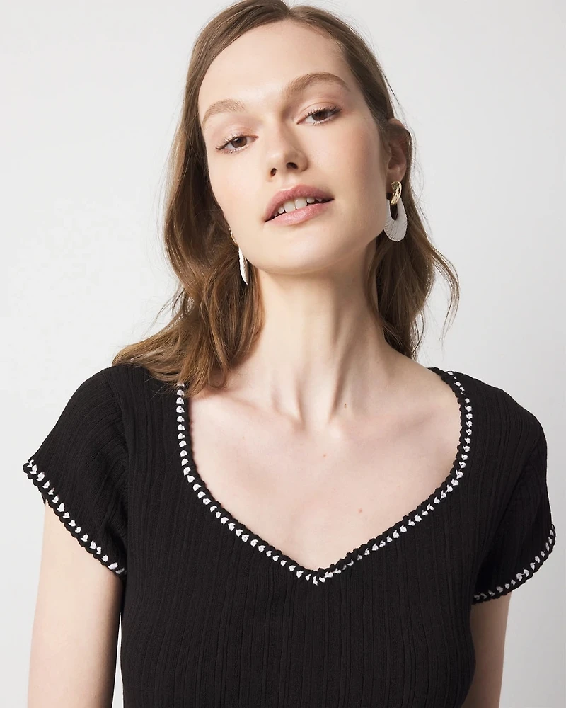 Braided Trim Sweater Dress