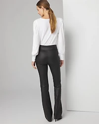 Petite Extra High-Rise Coated Pull-On Flare Jeans