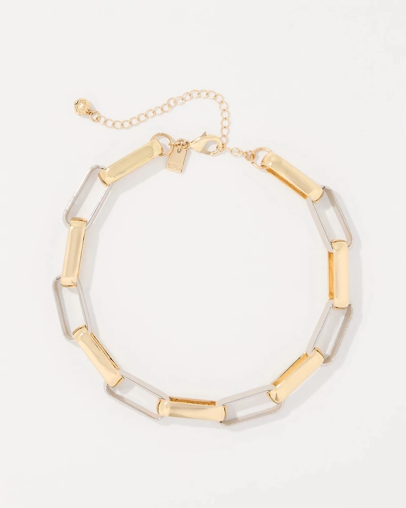 Mixed Metal Links Necklace