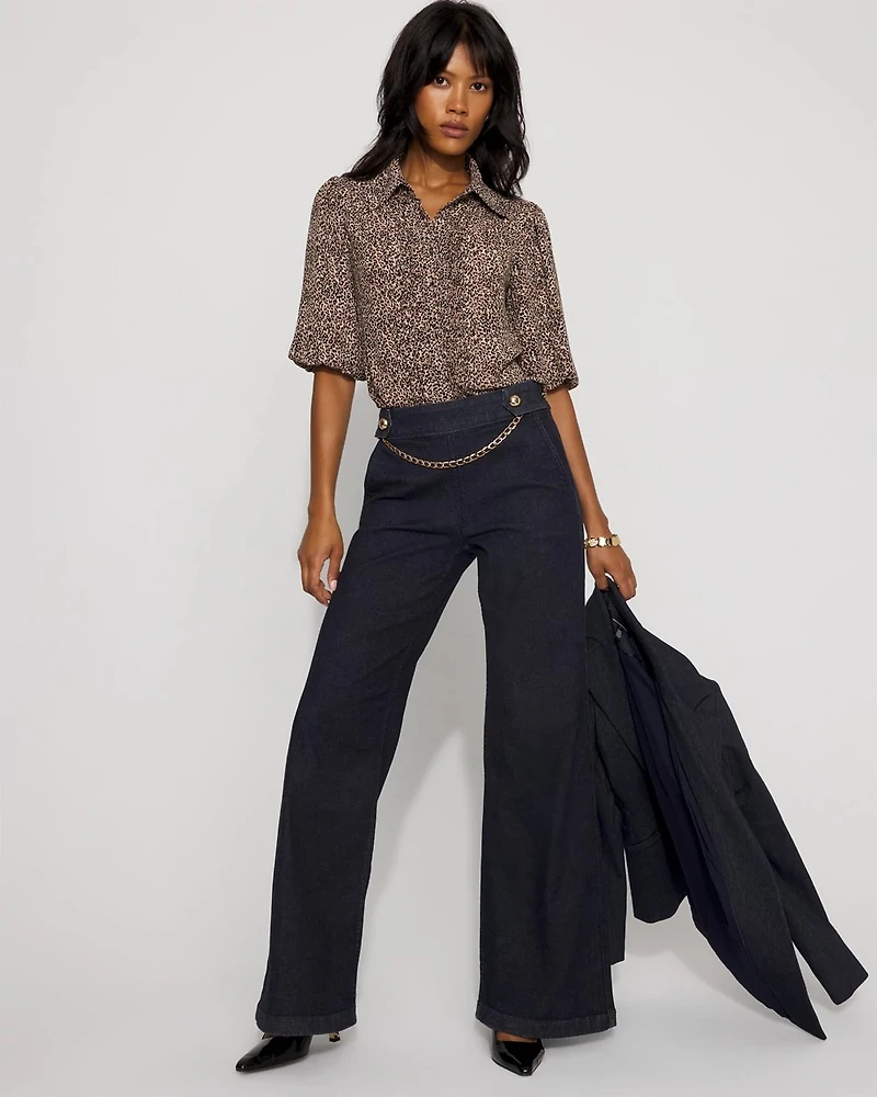 Puff Sleeve Ruffle Shirt