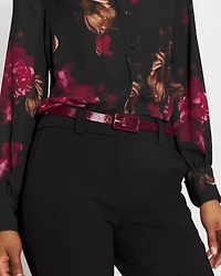 Faux Leather Skinny Belt