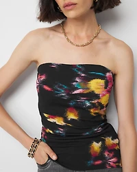 Printed Crepe Bustier