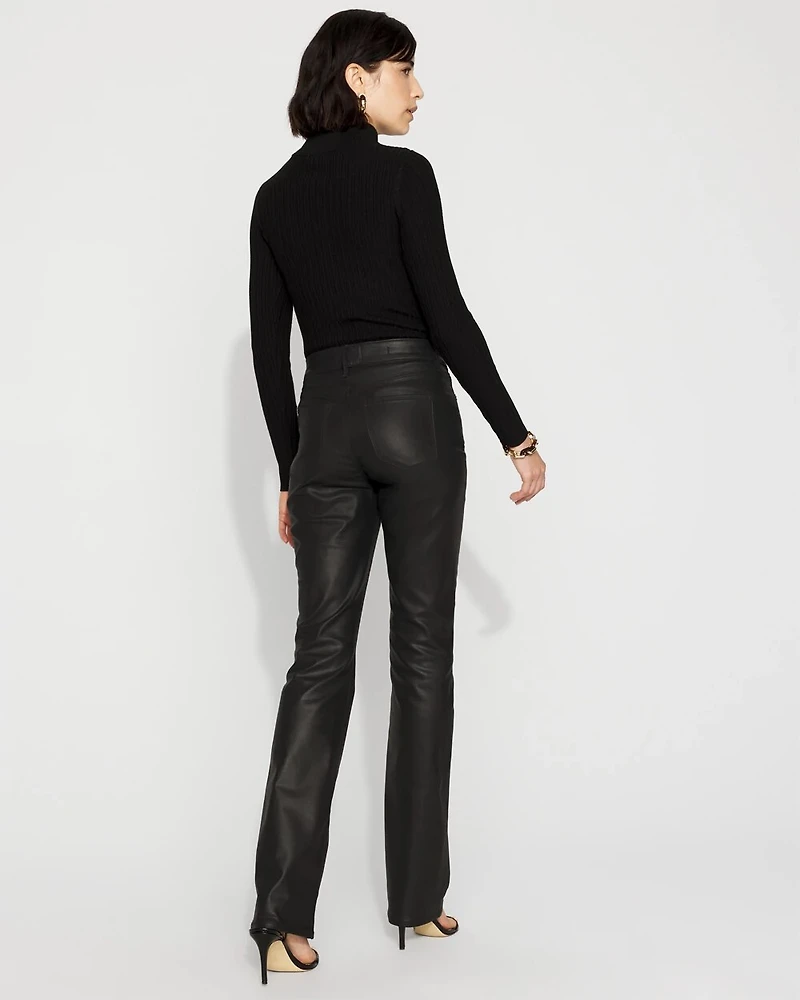 High-Rise Coated Micro Bootcut Jean