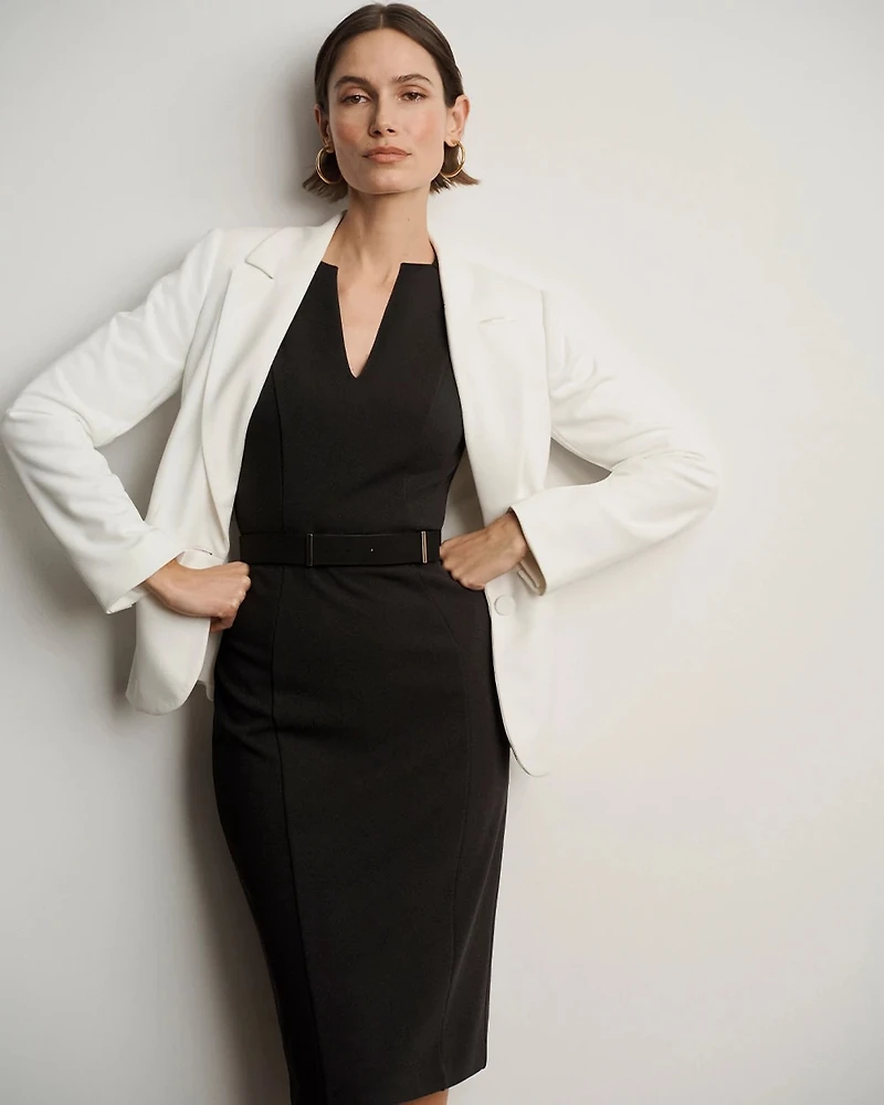 Petite Knit Crepe Sheath Dress