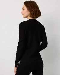 Bow Detail Textured Knit Pullover