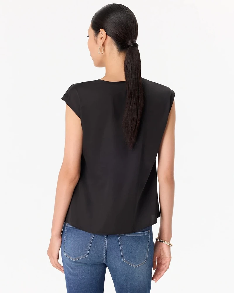 V-neck Satin Shell