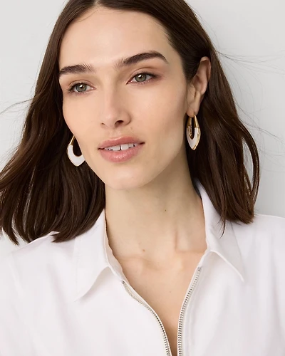 Mother of Pearl Hoop Earrings