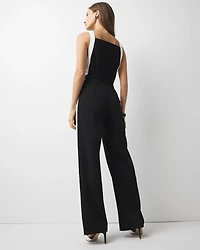 Petite Contrast Trim Wide Leg Jumpsuit