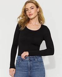 WHBM FORME™ Seamless Jacquard Scoop Neck Tee