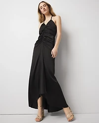 Satin Halter Maxi Dress